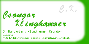 csongor klinghammer business card